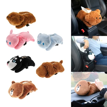 

Cute Plush Cartoon Animal Tissue Napkin Paper Box Case Holder Home