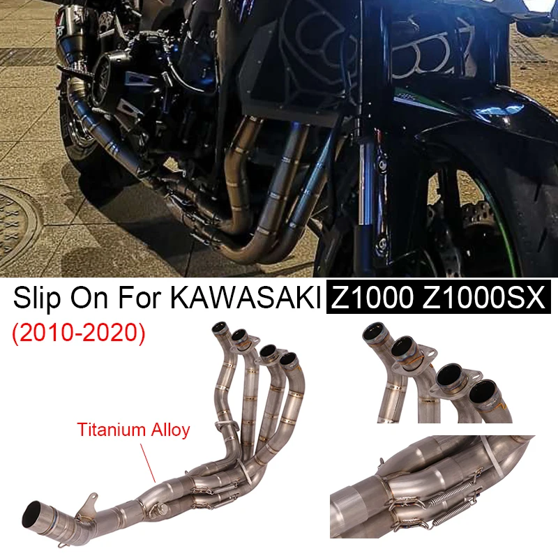 

Motorcycle Exhaust Muffler Pipe Full Systems Titanium Alloy Front Link Pipe For Kawasaki Z1000 Z1000SX 2010- 2020 2016 2017 2018