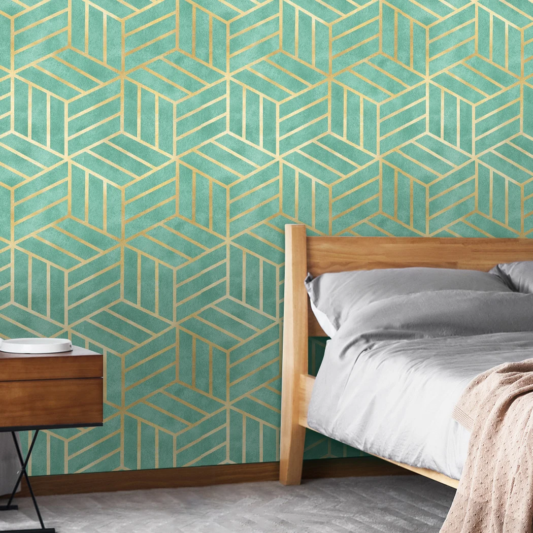 listras verdes auto adesivo papel parede removivel 03