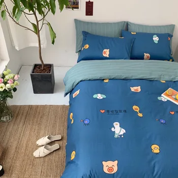 

Cotton indie cotton 4-piece bedding set cartoon cotton bedding kit