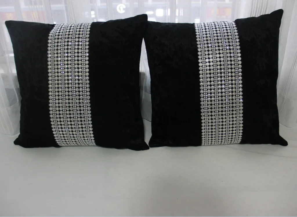 Роскошный бархатный чехол для подушки с блестками и геометрическим