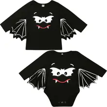 Детский костюм на хеллоуин для маленьких мальчиков и девочек, комбинезон с длинными рукавами и крыльями летучей мыши, комбинезон