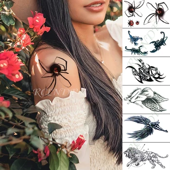 

Waterproof Temporary Tattoo Sticker Insect Lion Angel Scorpion Fake Tatto Hand Arm Foot Flash Tatoo for Kid Girl Men Women
