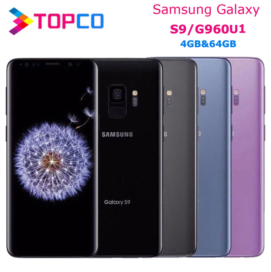 Samsung Galaxy S9 G960U G960U1 Original Android Teléfono Móvil 4G LTE Snapdragon 845 Octa Core 5,8 12MP y 8MP RAM 4GB ROM de 64GB NFC