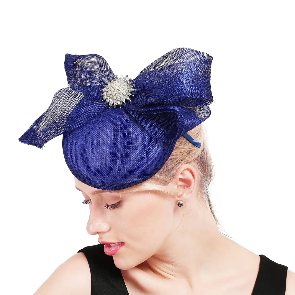 Millinery гонка шляпы для женщин Элегантный женский лук Великолепная Милая чародейная шляпа девушки дамы формальные свадебные ужин платье шляпы