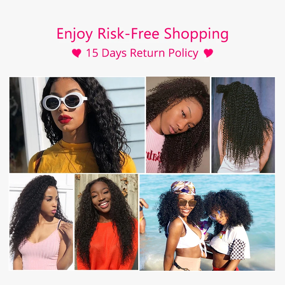 Бразильские человеческие волосы пучки с застежкой кудрявые 4x4 кружевная