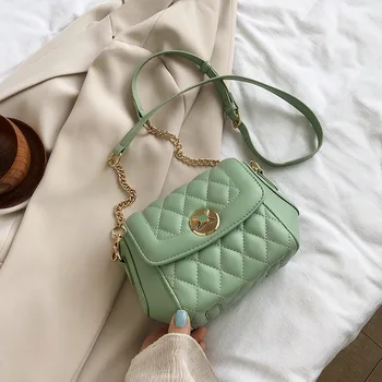 

Summer Diamond Lattice Pattern Shoulder Bags for Women 2020 Solid Color PU Leather Crossbody Handbags Casual Female Travel Purse
