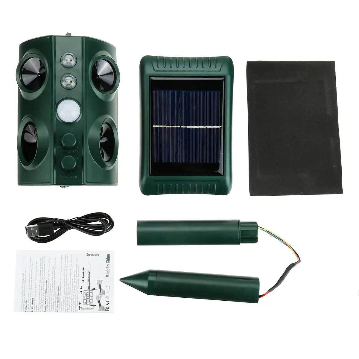 Outdoor Garden Mole Repellent Solar Power Ultrasonic Mole Snake Bird Mosquito Mouse Ultrasonic Pest Repeller Control Garden Yard