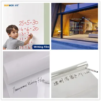 

SUNICE White/Transparent Single Side Self Adhesive Writing board Film Vinyl Leave Message Taching Kinds Meeting Office90cmX200cm