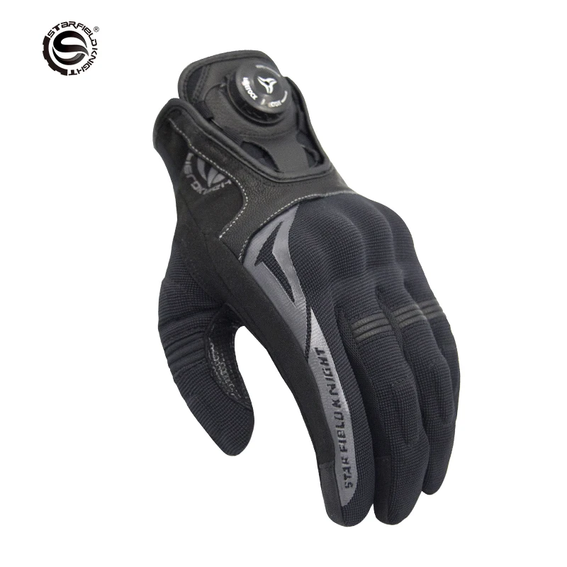 

Motorcycle Racing Gloves Full Finger Touch Screen Black Red Stylish Nylon Polyester Motorbike Riding Motocross Accessories