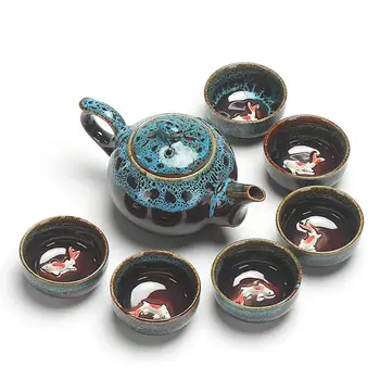 

Ceramic Glaze Teacups Chinese Kung Fu Teaware Sets China Tea Set Teapot Teaset Gaiwan Set Tea Cups Of Tea Ceremony Master Teapot