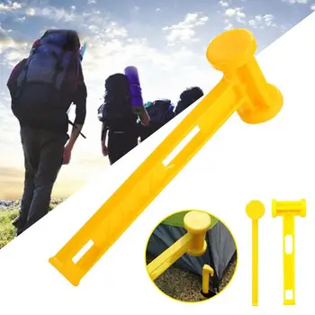 

Durable PE Yellow Fishing Equipment Nail Hammer Camping Mallet Umbrella Outdoor Tent Pegs Travel Portable