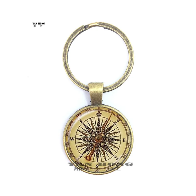 

2019 New fashion key ring ocean compass hand chandelier glass dome sailor hanging compass chandelier marine Chandelier