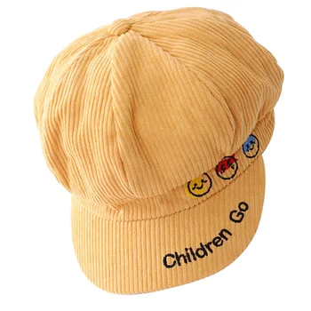 

1Pc Fashionable Hat Sunshade Beret Hat Corduroy Beret for Outdoor Winter Girls