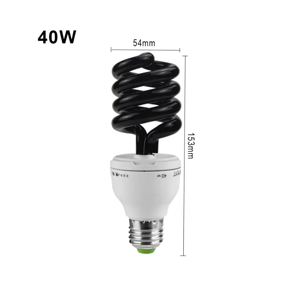 220V E27 лампа ультрафиолетового света Blacklight голубая люминесцентная лампа обнаружения BLB проверка денег 15 Вт, 20 Вт, 30 Вт, 36 Вт, 40 Вт, фиолетовый приманка лампа - Wattage: 40W