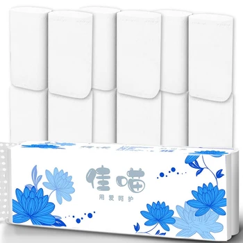 

1pcs 12 rolls 4 layers household roll paper soft comfortable paper towels family fitted coreless toilet roll