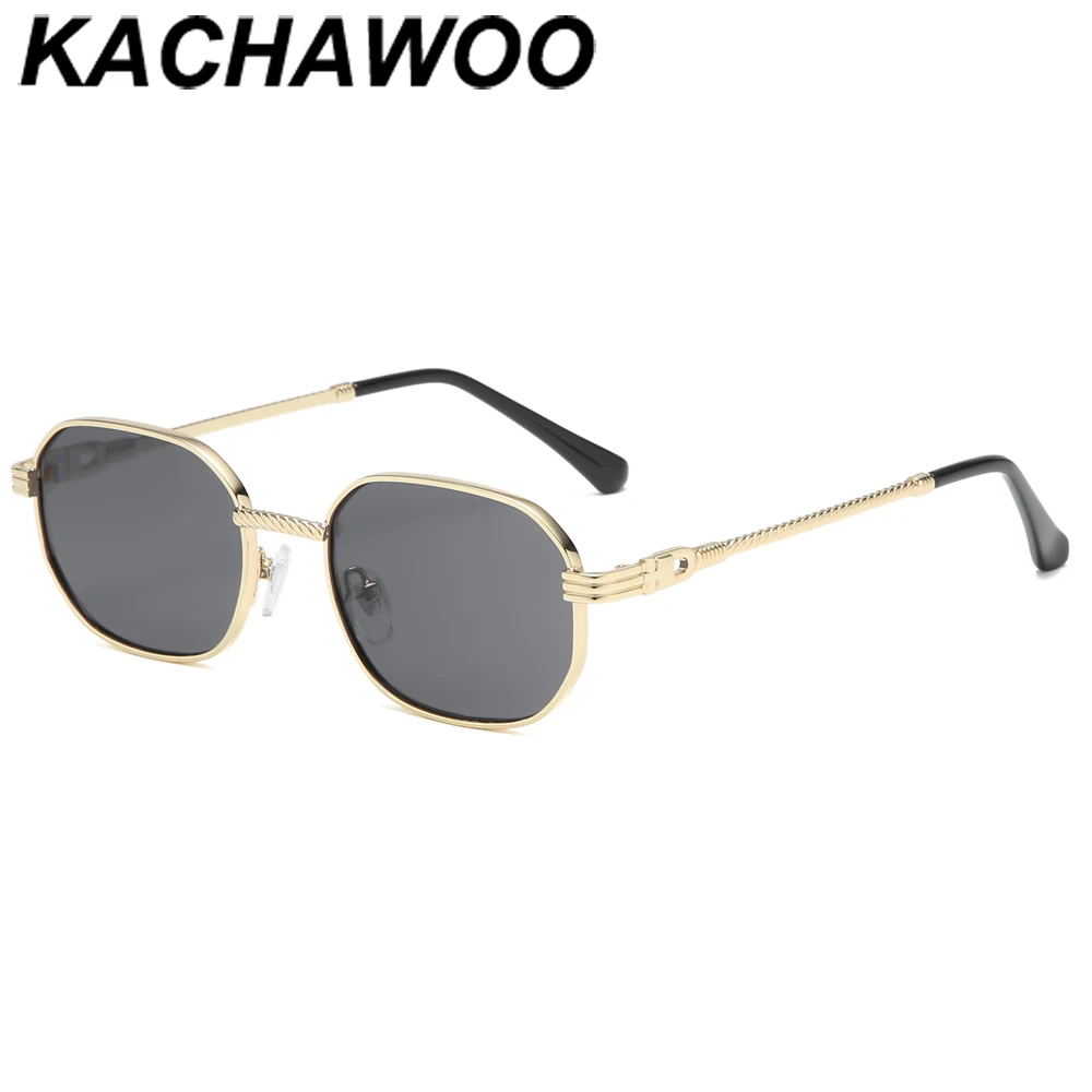 Kachawoo Квадратные Солнцезащитные очки Ретро мужские коричневые золотые