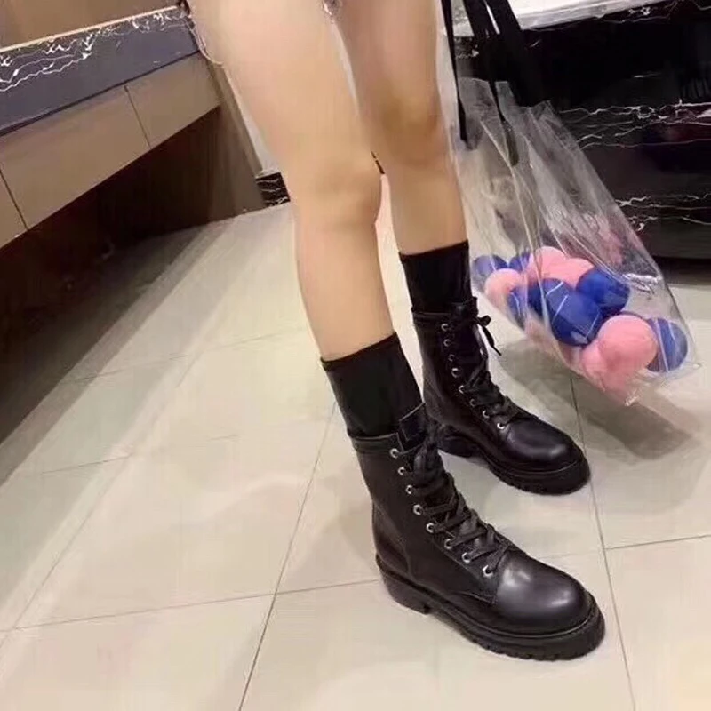 Женские ботинки; Bottines Pour Les Femmes; chaussures femme; женская обувь; лакированный кожаный женский обувь на толстой подошве; Botas Mujer
