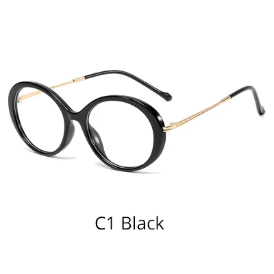 C1 Black Ralferty, винтажные овальные очки, оправа для оптических линз, для женщин, без диоптрий, модные женские очки, очки для близорукости F95186 - Цвет оправы: C1 Black