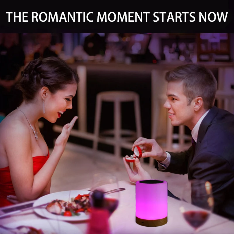 Touch LED Night Light Color Atmosphere Night Light Gradient Multicolor Desktop Bedside Living Room Decoration Lamps USB Cable