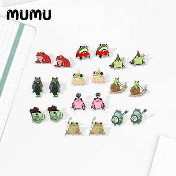 2020 New Cute Funny Frog Stud Earring Animal Acrylic Earrings Resin Epoxy Jewelry Gifts for Girl
