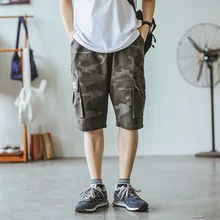 Повседневные мужские военные хлопковые трикотажные шорты размера плюс, военные камуфляжные шорты-карго, бодибилдинг, бермуды, мужские спортивные штаны EE6DK