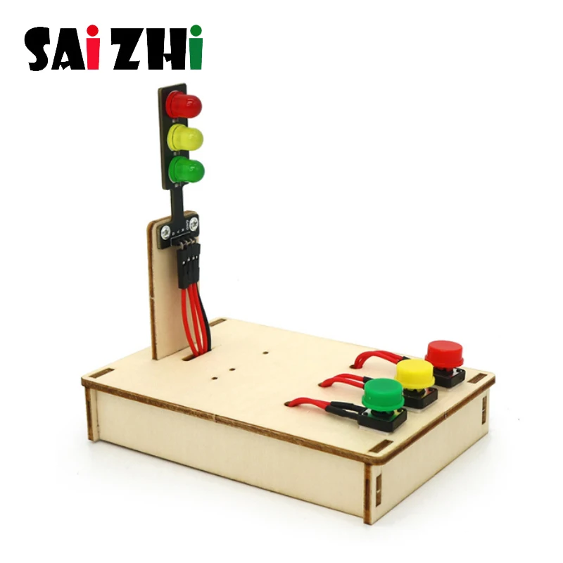Saizhi 1 Набор DIY деревянная модель эксперимента детский светофор подарок для детей