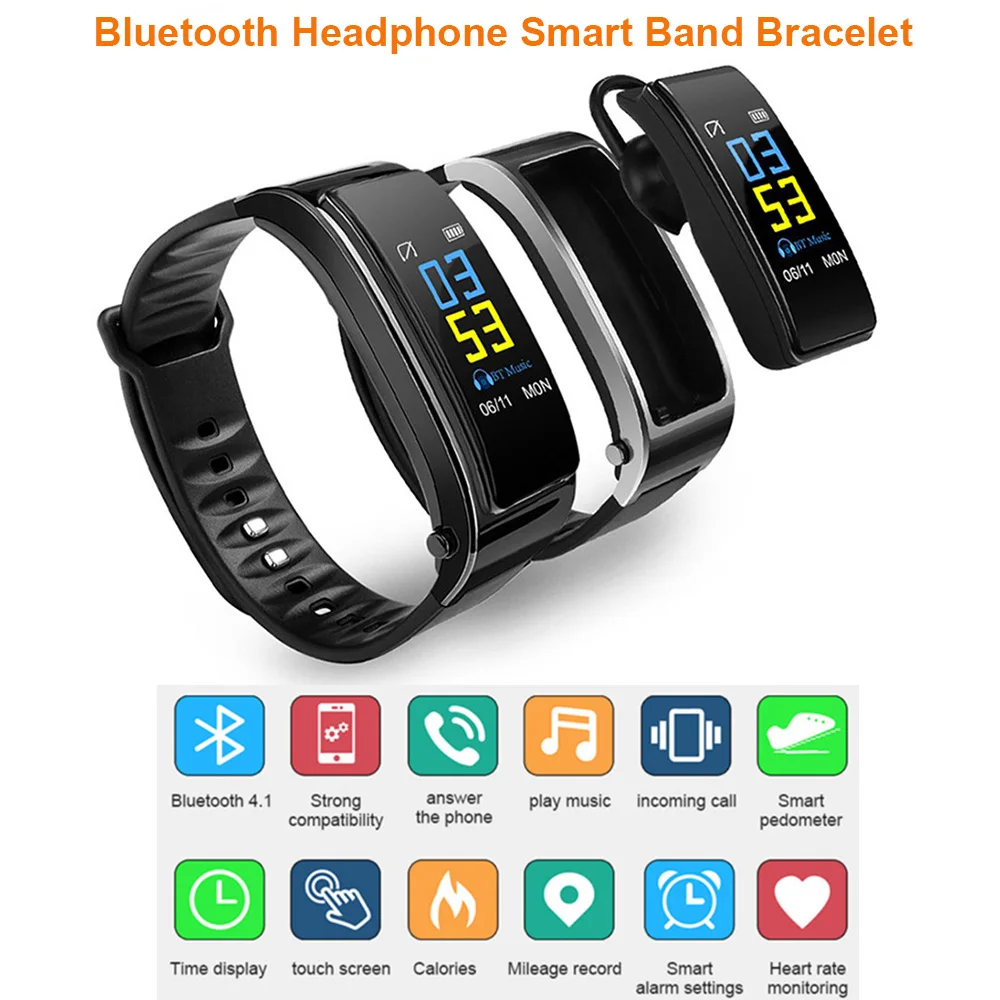 

Y3 Plus Bluetooth Headphone Speaker Smart Band Bracelet Answer Phone Play Music Sleep Calorie Heart Rate Monitor Mileage Record