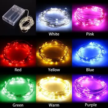 

OOBesT 2M String Light 20LED Beads Lighting String Colorful Copper Wire String New Year Christmas Tree Wedding Party Decoration