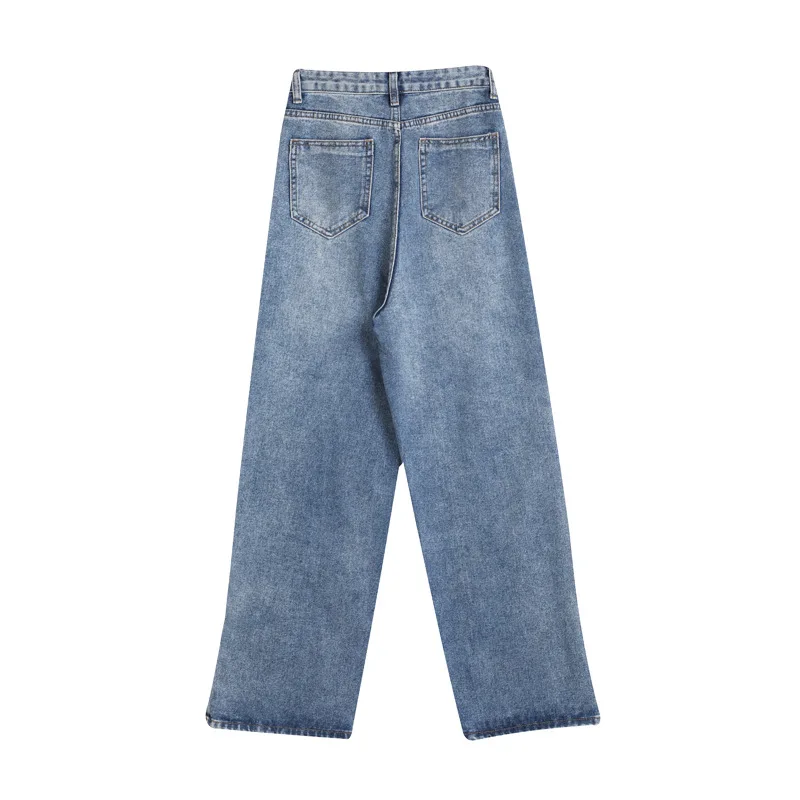 

2019 Fashion Pants Temperament All-round with Open Feet and High Waist Wash To Make Old Retro Jeans Full Length Women Jeans