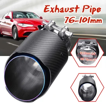 

76mm-101mm Carbon Fiber Car Exhaust Muffler Tip Tail Pipes Muffler Pipe Stainless Steel Universal For Honda/Audi/BMW