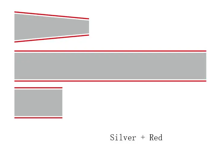 Автомобильный капот гоночные спортивные полосы Авто Крышка двигателя наклейки капот крыша хвост багажник Декор наклейки подходит на 3-5 двери для Skoda Citigo - Название цвета: Silver-Red