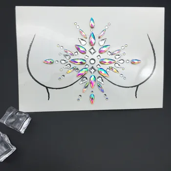 

3D Acrylic Crystal Chest Jewels Face Decoration Drill Diamond Tattoo Drill Paste Resin Music Festival Party Rhinestone Stickers
