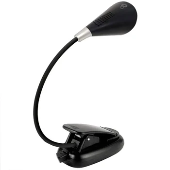 

Clip on Reading Lamp - Rechargeable Clamp Desk Lamp with Bluetooth Speaker -Adjustable, Foldable Book Light-Night Light