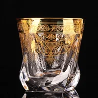 Styl pałacowy szkło kryształowe z linia złota kufel do piwa strona główna kubek do herbaty sok duża whisky zagraniczna lampka do wina 1