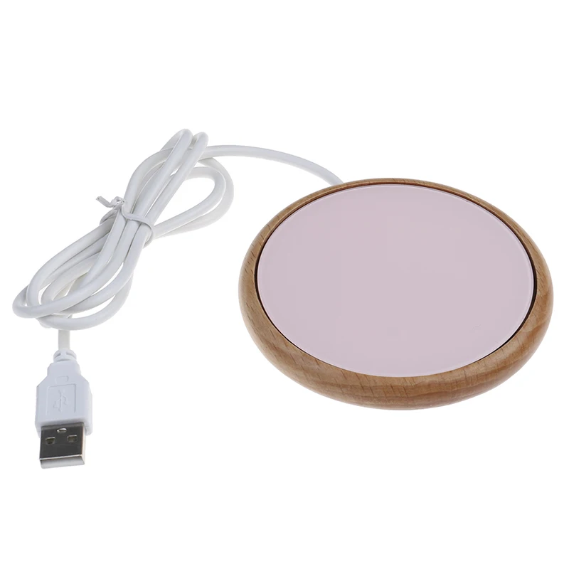 Розовый 1 шт. Деревянный Портативный USB Электрический, чашка, Нагреватель чай кофе чашка для напитков 5 в грелку коврик теплый 40 градусов Цельсия - Цвет: Розовый