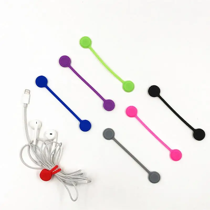 

3Pcs/lot Silicone Magnetic Earphone Cord Winder Wire Cable Organizer Holder Magnet Headphones Winder Cables Storage Clips