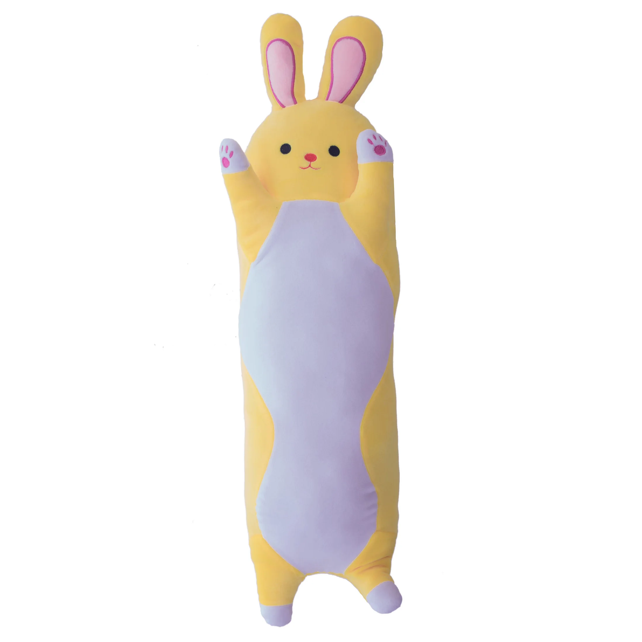 Большой размер, мультяшный Кролик, Кролик, милая длинная полоска, большая плюшевая кукла, мягкие игрушки, подушка, качественные Подарки - Цвет: Цвет: желтый