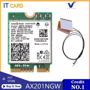 

Wireless Dual Band 2.4Gbps Intel Wi-Fi 6 AX201 AX201NGW Wifi Card Bluetooth 5.1 M.2 CNVio2 802.11ax/ac 2.4/5Ghz Wireless Card