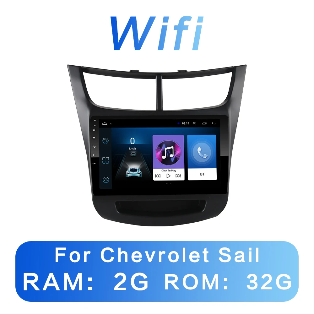 Sail 2G-32G 2G+ 32G DSP 2 din Android 8,1 4G чистая Автомобильная радио мультимедиа видео плеер для Chevrolet Sail рамка адаптера - Цвет: Sail 2G-32G