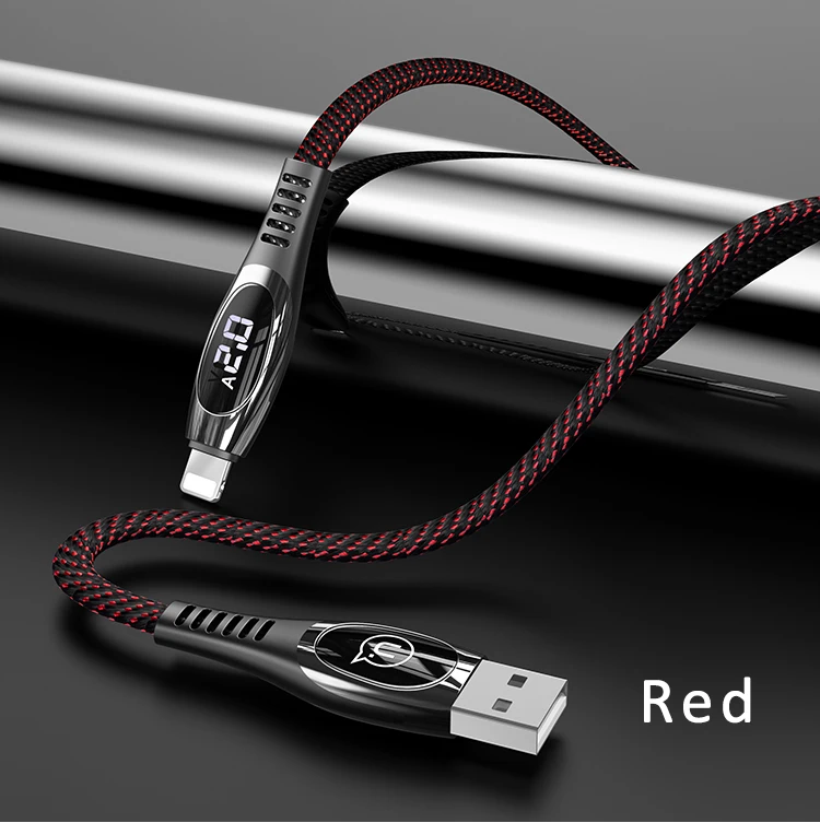 USAMS для USB защитный кабель 1 м 2 м Быстрая зарядка данных для iPhone xs max xr 8 7 6s plus 5s 11 apple ipad pro зарядное устройство светодиодный дисплей