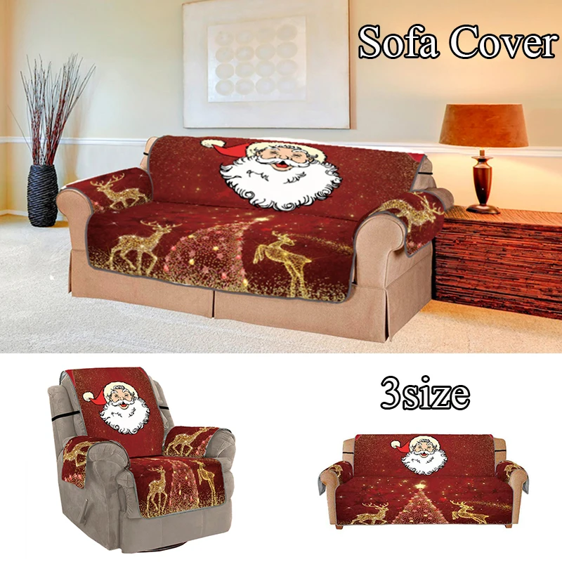 de sofá navideña con estampado Digital 3D, cubierta de sofá de Santa Claus para sala de estar, estera protectora para sillón|Funda sofá| - AliExpress