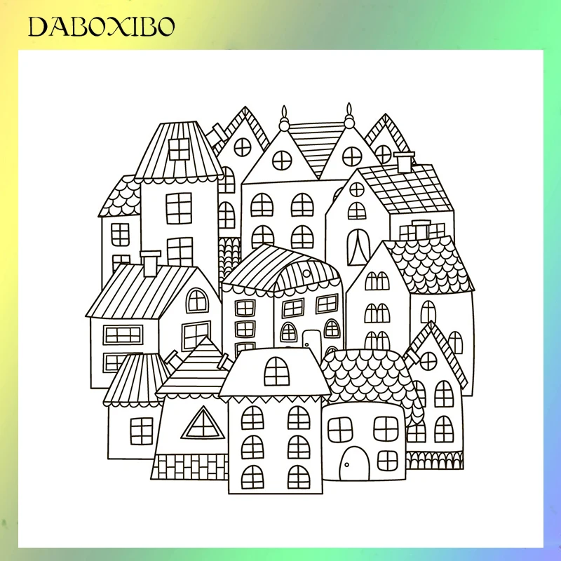 DABOXIBO City Hut прозрачные штампы для самостоятельного скрапбукинга/изготовления