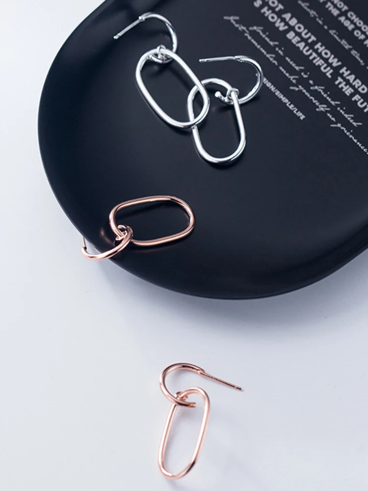 Серьги из розового золота, корейские серьги, 925 серебряные ювелирные изделия, Винтажные серьги, минимализм, серьги Kolczyki Oorbellen