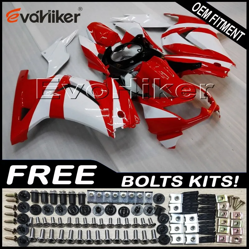 Заказной обтекатель мотоцикла кузов комплект для ZX250R EX250 2008-2012 ABS мотор панели литья формы белый+ подарки - Цвет: H