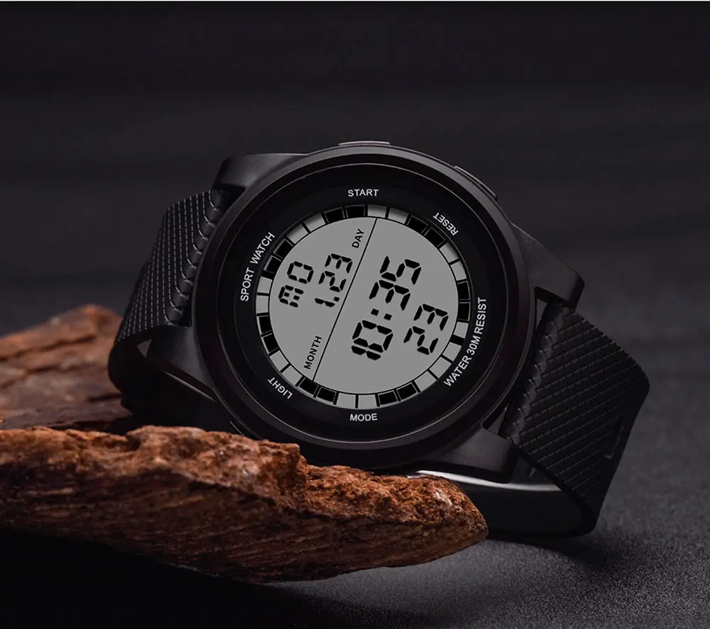 Nieuwe SANDA Super Slanke Digitale Horloge Mannen Waterdichte 3ATM mannen Horloges Ultra Dunne Militaire Sport Horloge
