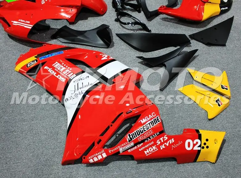 ABS Полный комплект обтекателя подходит для Kawasaki ZX6R 2007 2008 мотоцикл Обтекатели ZX-6R 07 08 Ninja 636 Комплект кузова красный белый