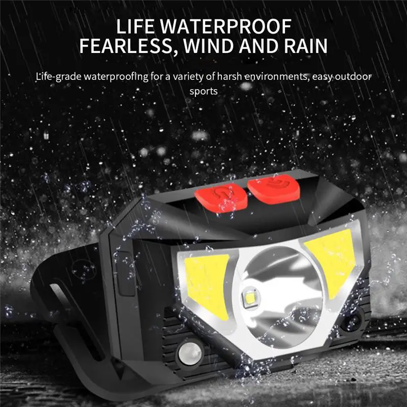 6000lums Hands-free LED Headlamp Motion Sensor head lamp LED headlight Torch Lamps inductive for Outdoor Night Fishing