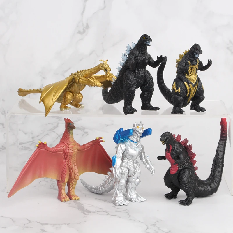 

6pcs/lot Godzilla figures Gojira king of the monsters toys Action Figure Movable dolls Model Kid Kind Anime Movie sets 5-8cm