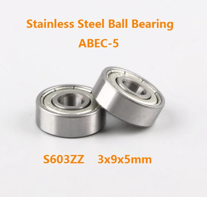 10/50 шт. S603ZZ S603 ZZ ABEC-5 3x9x5 мм подшипник из нержавеющей стали с глубоким желобом